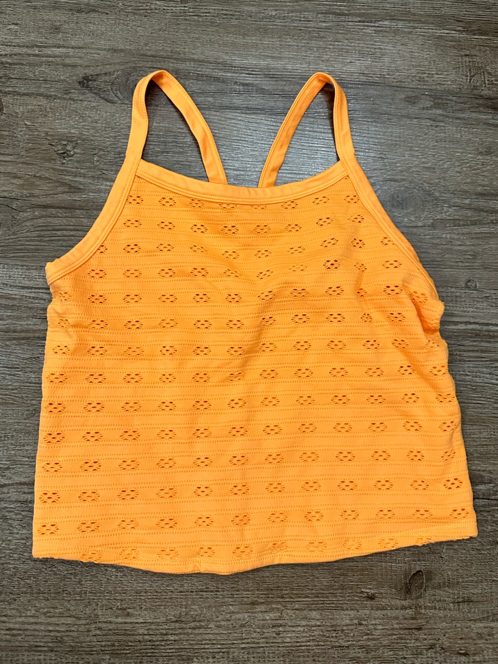 No Boundaries Orange Eyelet Knit Tank Top